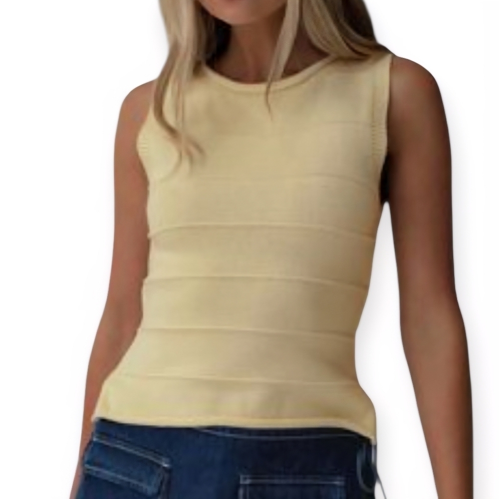 Princess Polly Light Yellow Tank Top